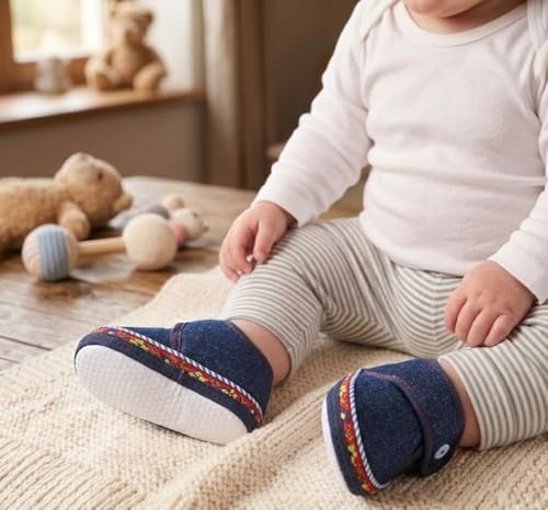 Image of Butterthief Unisex Baby Prewalking Shoes for Newborn Boys & Girls | Soft Sole Infant Bootie with Anti-Slip Bottom | Lightweight Cotton Footwear Early Walker Shoes (6-9 Months, 12 CM)