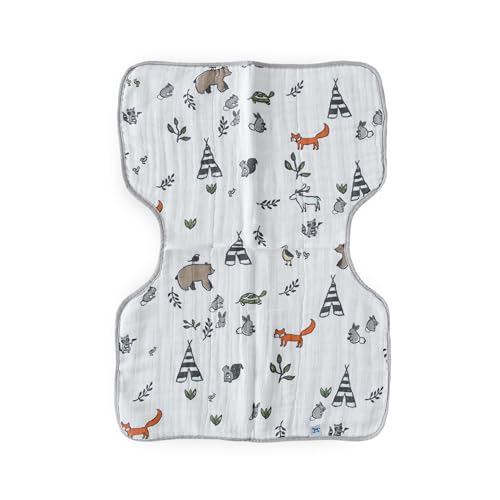 Little Unicorn Ultra-Absorbent Premium Burp Cloth | Soft on Baby's Skin | Larger Size | Ergonomic Design (Forest Friends)