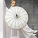 Abbylike 4 Pcs Parasol Pagoda Umbrella 36 Inch Large Gothic Parasol for Sun Protection Old-fashionable Women Goth Umbrella with Long Handle for Rain, UV Protection, Wedding Gifts (Stylish White)