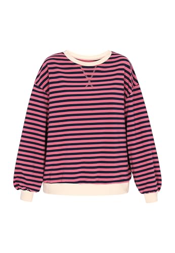 myMo Sudadera para mujer, rojo a rayas, XL