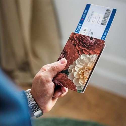 Porte-passeport fleurs compact contre les documents froissés