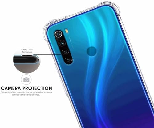 Image of BOXXO Flexible Back Cover for Mi Redmi Note 8 | Back Cover Transparent Clear Shockproof Case Four Corner Protection | Slim Protective Mobile Phone Cover for Mi Redmi Note 8