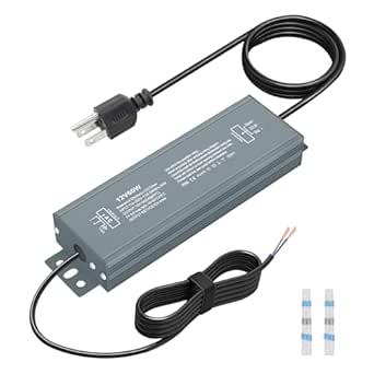 12V LED Driver 60W 10.8FT 12V LED Power Supply 5A 110V AC to DC ...