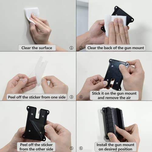 Adoreal Magnetic Gun Mount For Car, Home, Office - Gun Holster For Easy Load & Draw Concealed Gun Magnet Carry Of Pistols On Walls Or Desks #TOP3