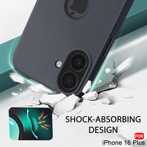 Image of TheGiftKart Liquid Silicone Back Cover Case for iPhone 16 Plus | Soft Micro-Fibre Lining Inside | Camera & Screen Protection | Shockproof Back Cover for iPhone 16 Plus (Silicone, Grey)