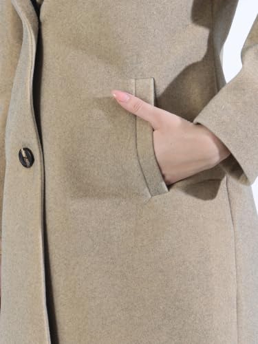 Image of PLAGG Women's Notched Lapel Long Overcoat