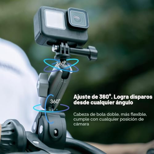 Soporte de tubo para grabar en moto con cámaras de acción en aluminio 2