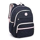 Mochila Feminina Jeans Kika Escolar juvenil Adulta Trabalho (Azul)