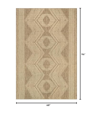 Image of nuLOOM Ranya Tribal Indoor /Outdoor Area Rug, 5x8, Light Brown