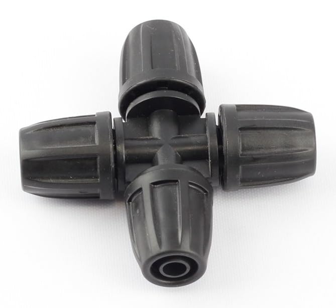 50pcs 8/11mm tubo da giardino connettori a croce filettatura blocco tubo connettore rapido sistema di irrigazione tubo morbido splitter