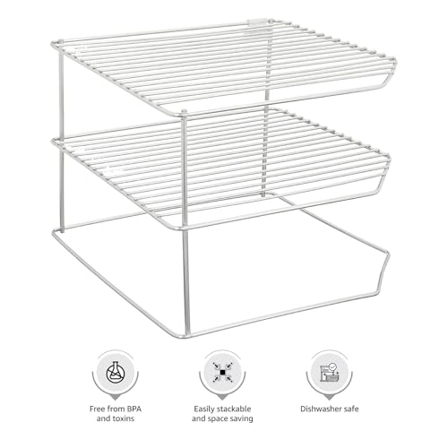 Image of Homify Stainless Steel 3-Tier Countertop Storage Rack For Corners, Multipurpose Stainless Steel Kitchen Plate Dish Corner Rack Stand Holder, Corner Shelf