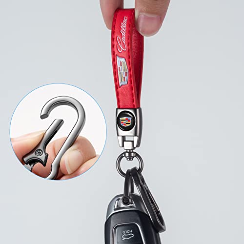Image of Leather car Keychain 10 Set for Men and Women Family Present Keychain Key Ring Lanyard (red)
