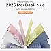 EooCoo Compatible with MacBook Neo Case 13 inch 2026 Apple Mac Laptop A3404 with A18 Pro Chip & 13" Liquid Retina Display, Transparent Hard Shell, Plastic Snap-on Cover Smooth Skin - Crystal Clear