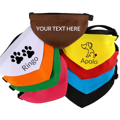 Individuelles Hundehalstuch Personalisiertes Hundetuch Hundekleidung Bandana für Hunde Welpen Bandana (4 Größen zur Auswahl)