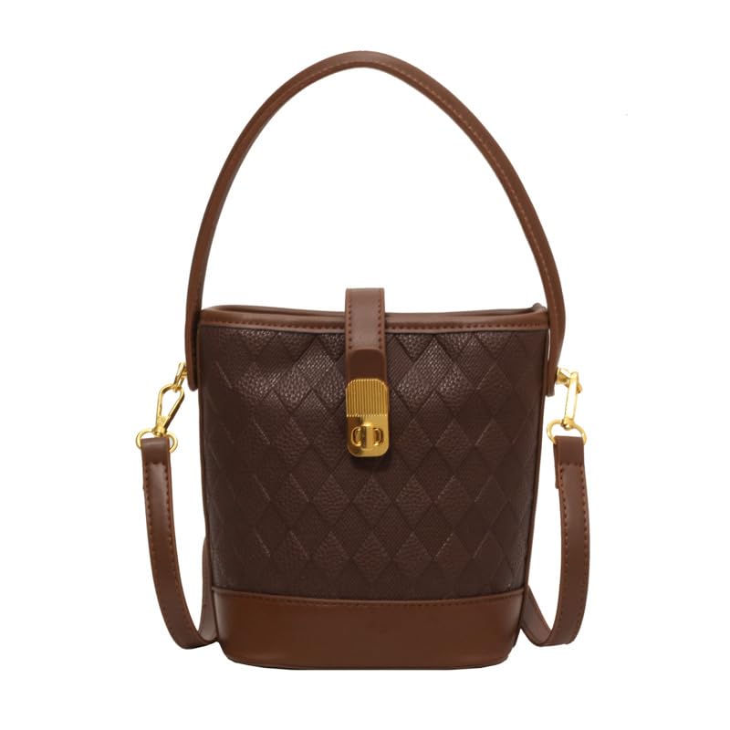Small Bucket Bag for Women Cute Shoulder Bag Crossbody Bag Classic Handbag with Zipper Closure