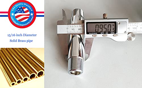 Aquaiaw Shower Arm And O-Ring Flange, 3 Inch, Solid Brass, Round, Both Soldered 1/2 Npt Tapered Threads, Straight Shower Arm Extension, Ceiling Shower Head Arm For Rainfall Shower (Polished Chrome) #TOP2