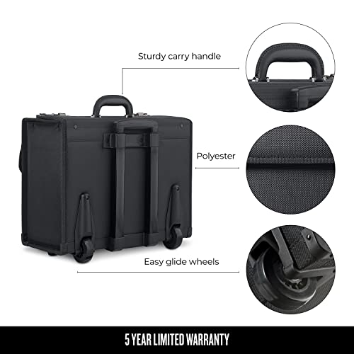 Solo Classic Rolling Hard Sided Catalog Case With Dual Combination Locks, Black #TOP3
