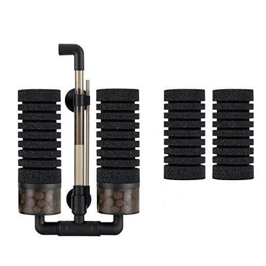 hygger Aquarium Double Sponge Filter for Fresh Water and Salt-Water Fish Tank (M)