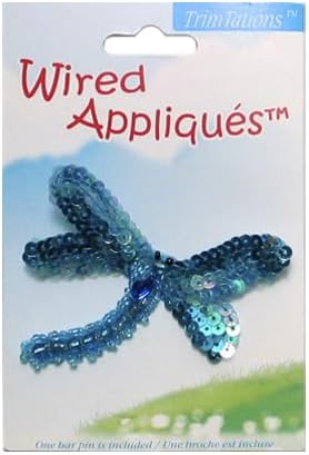 Expo International Parches de lentejuelas con alambre de libélula apliques, turquesa