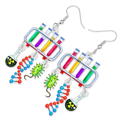 Acrylic Colorful Science Laboratory Microscope Teacher Dangle Earrings for Women Biology Chemistry Teacher Appreciation Jewelry Gifts for Back to school3