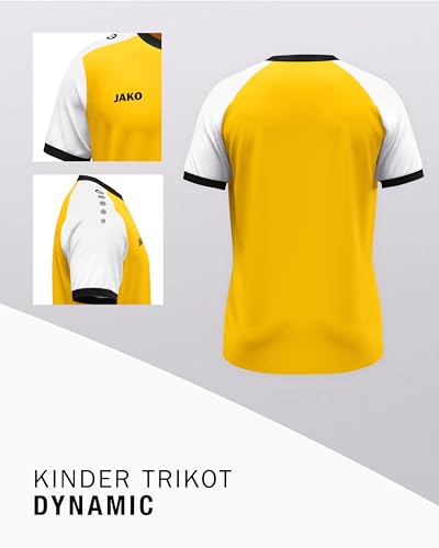 JAKO Unisex Kinder Trikot Dynamic, Kurzarm, gelb/weiß/schwarz, 116