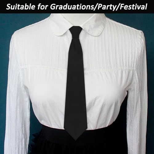 Mantieqingway Ties for Women, Pre-tied Zipper Tie Girls/Boys Adjustable Neckties for Uniforms, School, JK Cosplay, Accessory2
