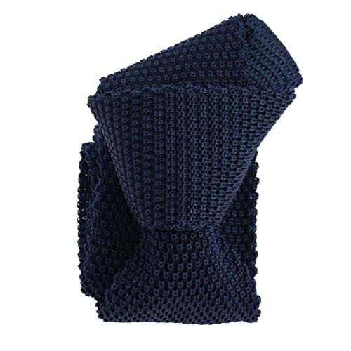 Tony & Paul. Cravate tricot. TONY, Soie. Bleu pensée foncé. Uni. FABRIQUE EN ITALIE Cover