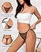 J-pone Women G-String Thongs T back Lace Low Waist Thong Breathable Cheeky Underwear Panties Stretch Lace Women Thongs 12Pack Black-S