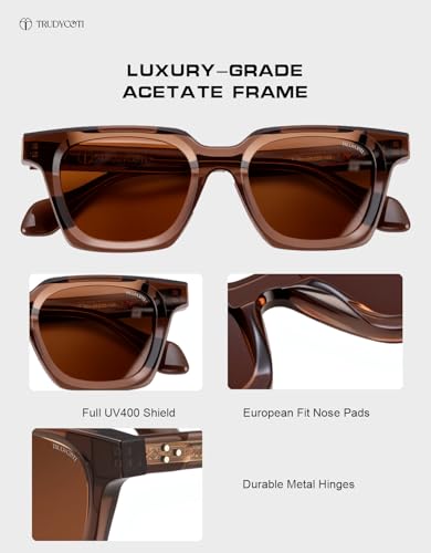 Vintage Oversized Polarized Sunglasses Womens Men, Retro Designer Large Shades with Trendy Unisex Appeal, UV4004