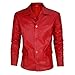 Xpsivponi Men's Fashion Red Leather Jacket FC Tyler Jacket (M, Z2756)