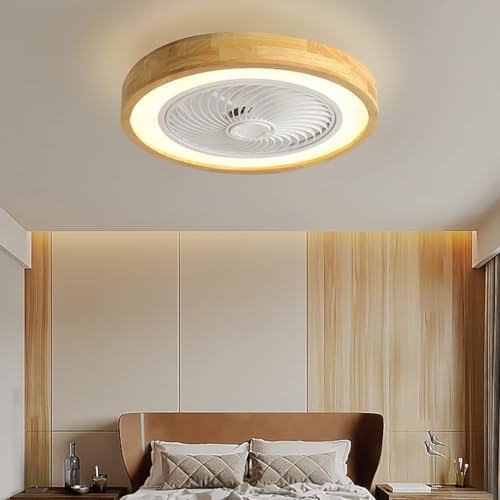 Luyaim Deckenventilator mit Lampe & Fernbedienung - Holzdesign...