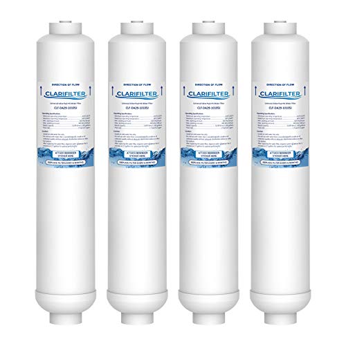 Clarifilter DA29-10105J Cartouche de Filtre d’Eau Frigidaire - Compatible avec Samsung Aqua Pure Plus DA29-10105J, HAFEX, DA2010CB, 5231JA2010B, WSF-100, EF9603; LG BL-9808, K32010CB; USC100 (4)