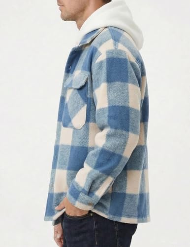 Image of ZAFUL Men's Shacket Aztec Print Shirt Jacket Flannel Button Up Turndown Collar Overshirt Chest Pocket Button Flap Thick Shirt