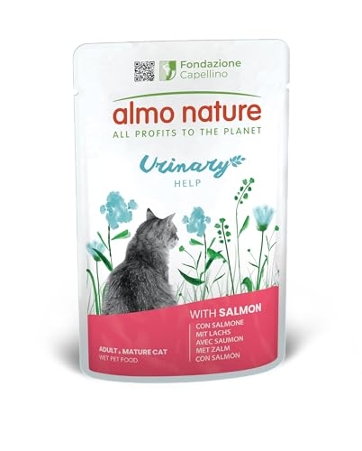 Almo Nature Holistic Urinary Help Aliment Humide pour Chats Adultes avec Saumon - (30 sachets de 70 g)