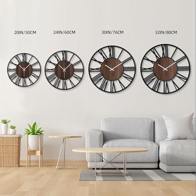 24 Inch Large Metal Wall Clock with Voice and Light Global | Ubuy