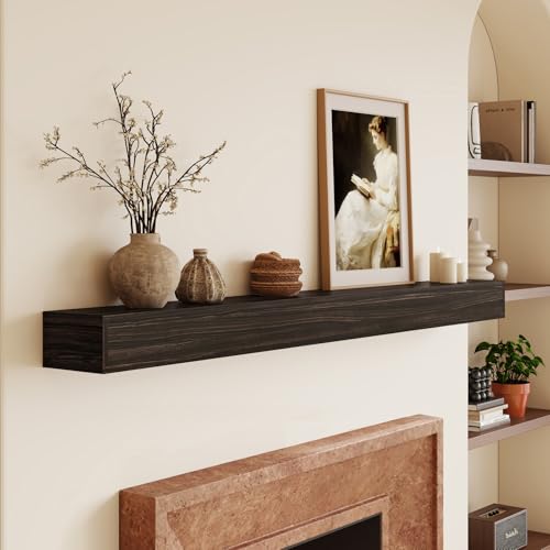 Avowzenithomey Fireplace Mantel 72inch - Solid Wood Mantel Shelf with Hidden Brackets | Floating...
