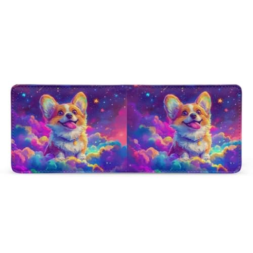 Image of Coldinair Colorful Corgi Boys Wallet Galaxy Stellar Wallets for Kids Aged 9-12 /8-10 /8-12 with Wallet Card,Leather Bifold Wallet Slim Coin Purses with 4 Credit Card Slots