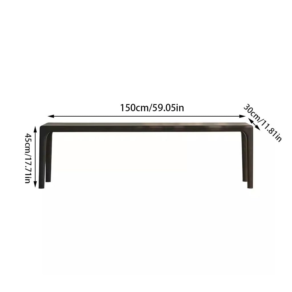 RENEESME Foot Stool for Bed Log Wooden Mortise and Tenon Bench Black Nordic Simple Shoe Changing Stool Bed End Stool Bed Step Stools for High Beds(150X30X45cm)