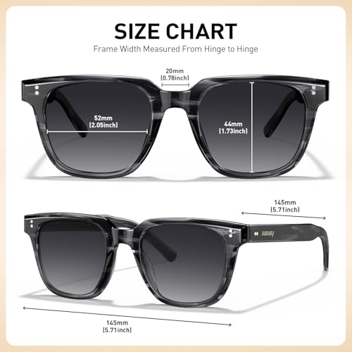 Image of AVAWAY Polarized Sunglasses for Men UV Protection, Square Acetate Frame Outdoor Driving Sun Glasses