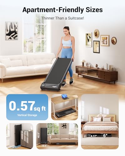 Image of THERUN Walking Pad Treadmill Under Desk, Portable Mini Treadmill for Home /Office, Walking Pad Treadmill 2.5HP, Walking Jogging Machine with 265 lbs Weight Capacity Remote Control LED Display