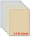 Parchment Stationery Paper Letterhead Color Assortment - 50 Sheets - 24lb Bond Printer Paper with Parchment Design