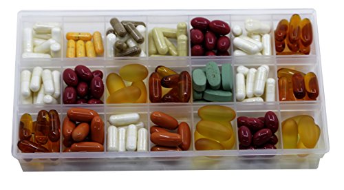 Inspirations 21 Compartments Pill Organizer Box, Medicine Remainder with Snap Lids, 7-Day AM/PM for Pills, Vitamins(6038, 21 Compartment) - Thumbnail 2