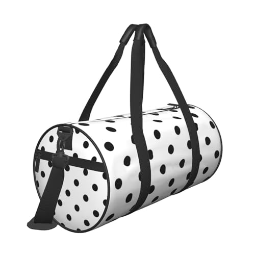 Black And White Polka Dot Gym Duffel Bag Adult Travel Bag Lightweight Yoga Bag Carryon Gymbag Sport Duffel Bag For Men Women4