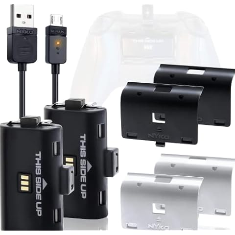 Nyko Xbox One Power Kit Plus - Rechargeable Battery Kit w/ 2 Batteries, Micro-USB Cable for Xbox one Controllers ONLY– Not Compatible w/Xbox S/X – Not Compatible w/Xbox Controllers w/Home Button Cover