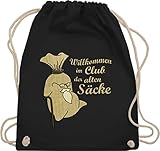 Shirtracer 50. Geburtstag - Willkommen im Club der alten Säcke - Unisize - Schwarz - geburtstagsgeschenk mann 50 - WM110 - Turnbeutel und Stoffbeutel aus Baumwolle