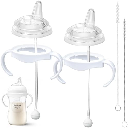 CHUBBIEE Sippy Cup Conversion Kits for Avent Natural Baby Bottles, 2-Pack