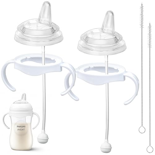 CHUBBIEE Sippy Cup Conversion Kits for Avent Natural Baby Bottles 2-Pack