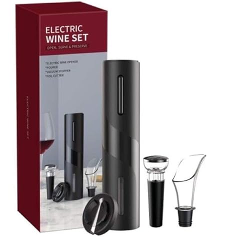 Deals Apribottiglie elettrico set di apribottiglie elettrico con pile tagliapasta stagnola tappo bottiglia di vino versatore di vino per casa ristorante festa come regalo per famiglia