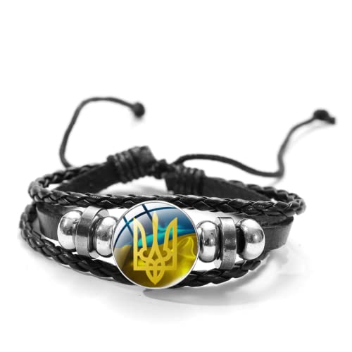 Ukraine Trident - Keychains Handmade Glass Cabochon Alloys - Ukraine Gifts - Ukrainian Jewelry