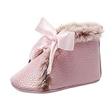 Alwayswin Neugeborene Baby Leder Lauflernschuhe Mädchen Jungen Warme Kurze Stiefel Winter Erste Wanderer Schuhe Booties Weich Warme Schuhe Plus Samt Erste Schuhe Weich Lederschuhe